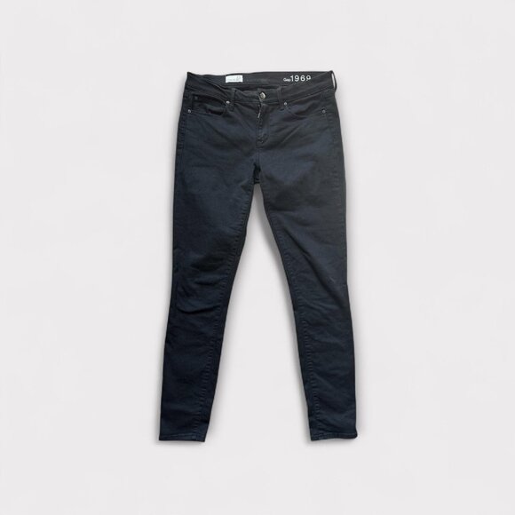 Gap 1969 Jeans Womens 27R Black Legging Jean Stretch Skinny Denim Pants Jegging - Picture 1 of 9